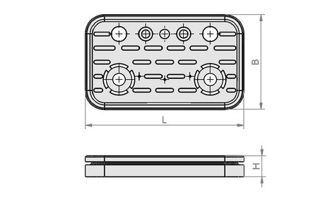 Konstruktionszeichnung Auflagegummi 120x50 mm