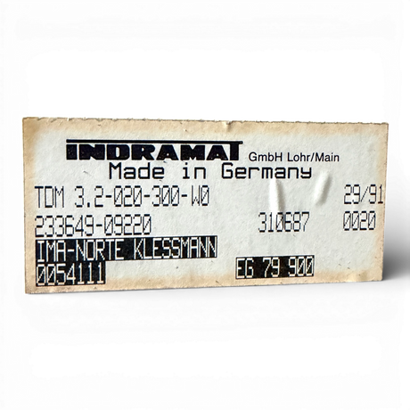 Indramat AC Servo Controller TDM 3.2 020 300 W0 Art Nr TDM 3.2 020 300 W0 (servo drive, controller) aus IMA