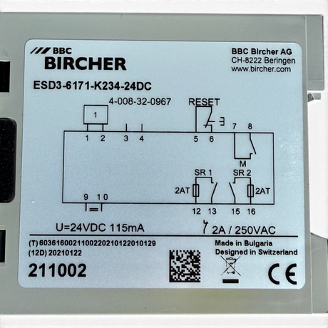 Bircher Reglomat Sicherheitsrelais ESD3-6171-K234 Art.-Nr. 6171-K234 HOMAG Nummer 4-008-32-0967 – Ansicht 6