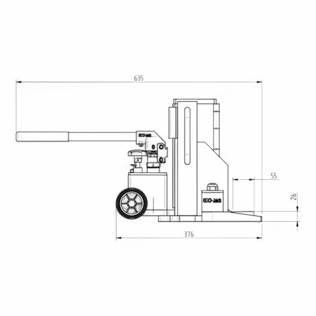 Maschinenheber EJ150-3S Traglast 15,0 to 15.000 KG Hydraulisch – Ansicht 15