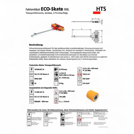Transportfahrwerk Panzerrollen HTS ECO-Skate I90L+S / 18t Traglast – Ansicht 9