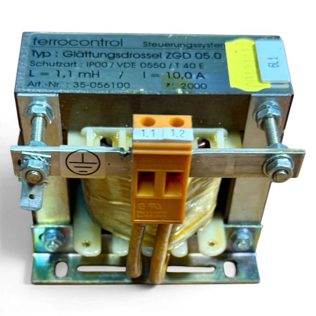 Ferrocontrol Glättungsdrossel ZGD 05.0 Art.-Nr. 35-056100 1,1 mH 10 A für Priess & Horstmann NC CNC Steuerung – Ansicht 4