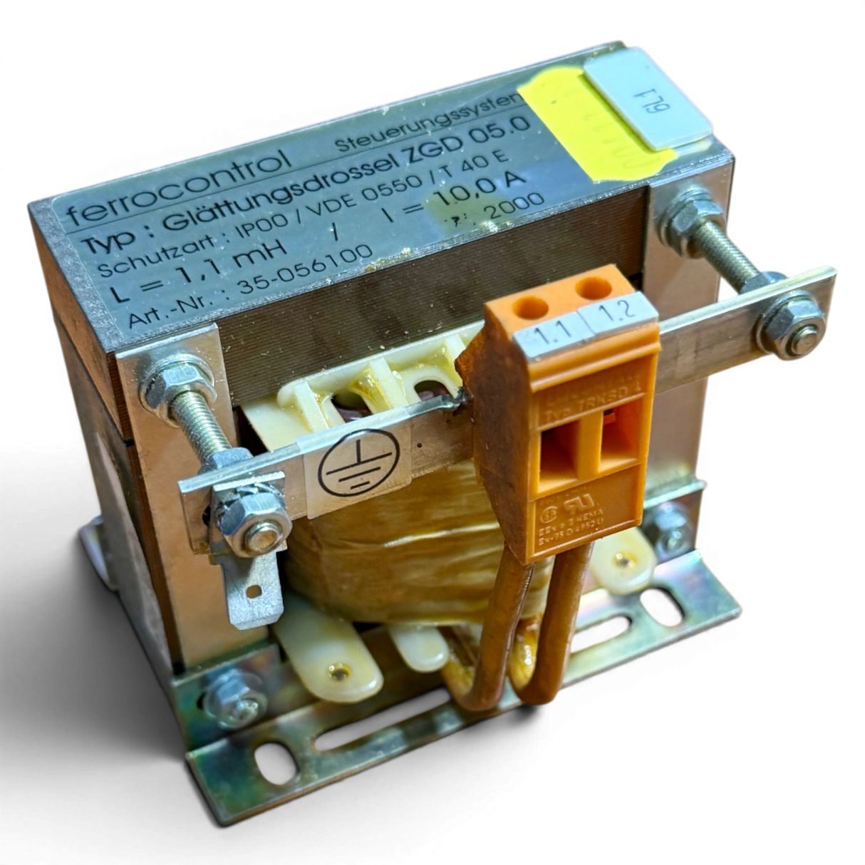 Ferrocontrol Glättungsdrossel ZGD 05.0 Art.-Nr. 35-056100 1,1 mH 10 A für Priess & Horstmann NC CNC Steuerung – Ansicht 2