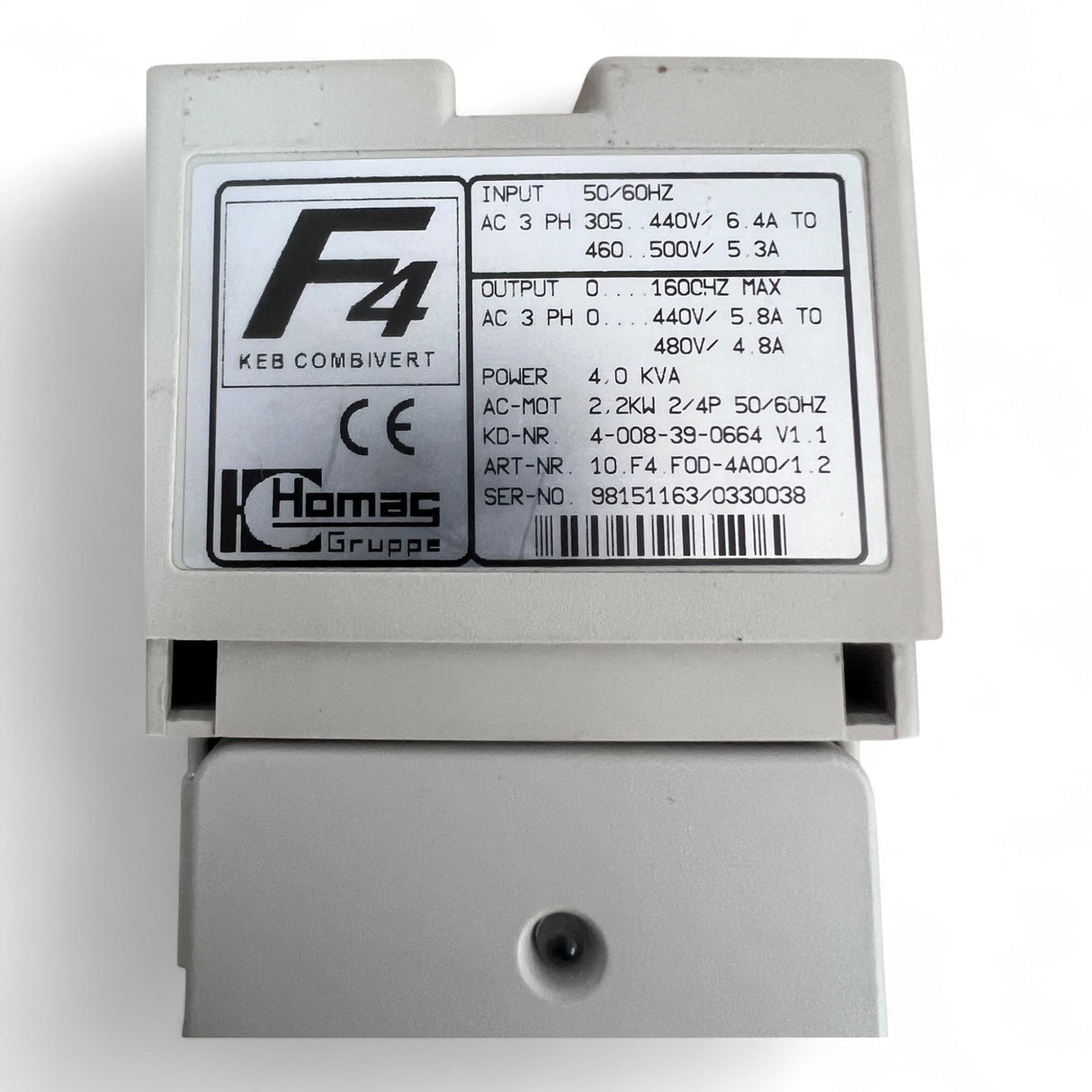 KEB HOMAGCombivert F4 10 F4 FOO-4A00/1.2 2,2 KW 4 kVA Art. 2-082-01-0048 – Ansicht 10