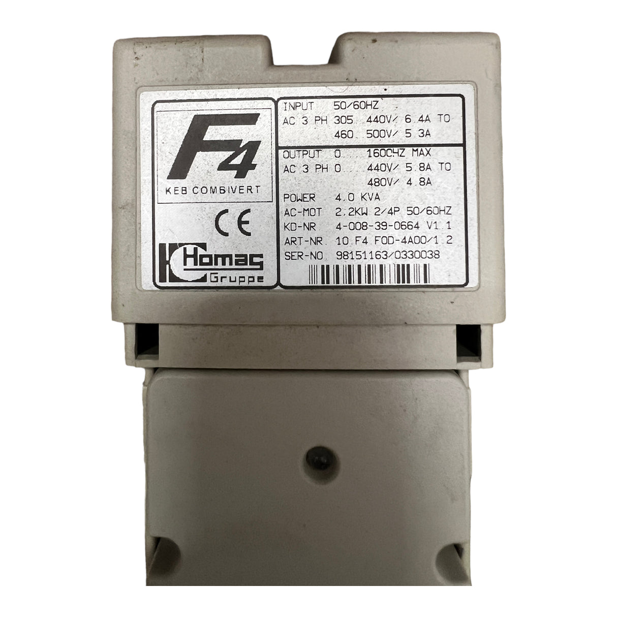 KEB HOMAG Combivert F4 10 F4 FOO-4A00/1.2 2,2 KW 4 kVA Art. 2-082-01-0048 – Ansicht 6