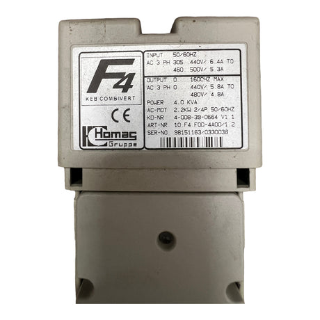 KEB HOMAG Combivert F4 10 F4 FOO-4A00/1.2 2,2 KW 4 kVA Art. 2-082-01-0048 – Ansicht 6