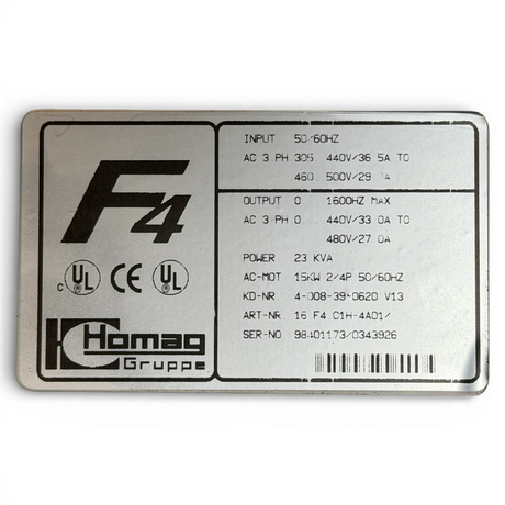 HOMAG KEB F4 C1H Frequenzumrichter 15 kW Art.-Nr. 16.F4.C1H-4A01 Homag Nr. 4-008-39-0620 – Ansicht 8