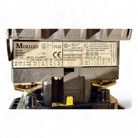 Hauptschalter – Bock für Hauptschalter – Weeke / Homag – Moeller P3-63 (Moeller Art.-Nr. P3-63) – Produkt-ID 2201702090