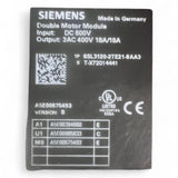 SIEMENS Siemens SINAMICS S120 Double Motor Module SL 6SL3120-2TE21-8AA3 aus HOMAG X-Achse Art.-Nr. SL 6SL3120-2TE21-8AA3