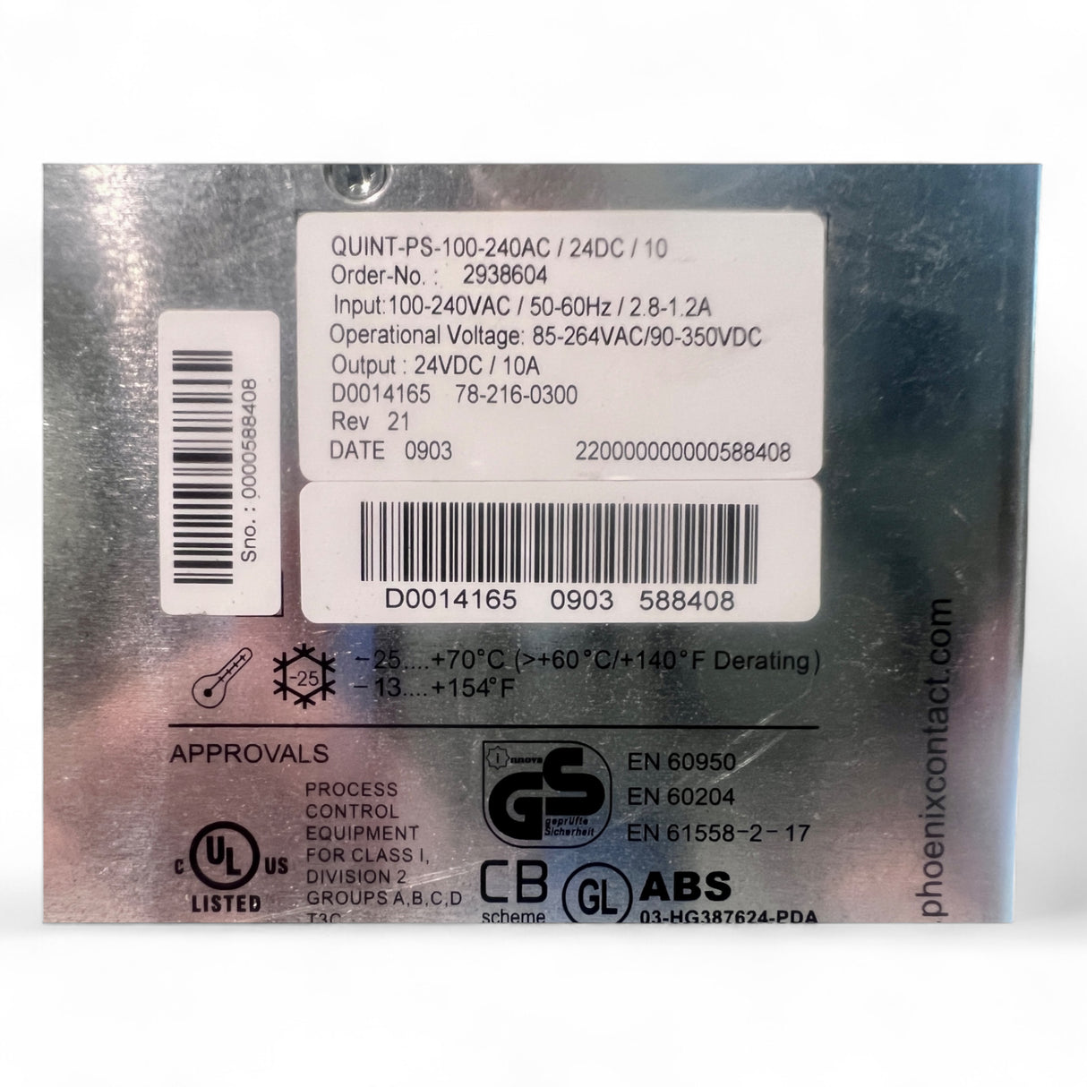 PHOENIX CONTACT QUINT-PS-100-240AC/24DC/10 Schaltnetzteil 24V 10A 240W – Art.Nr. 2938604 – Ansicht 8