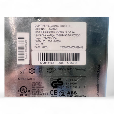 PHOENIX CONTACT QUINT-PS-100-240AC/24DC/10 Schaltnetzteil 24V 10A 240W – Art.Nr. 2938604 – Ansicht 8