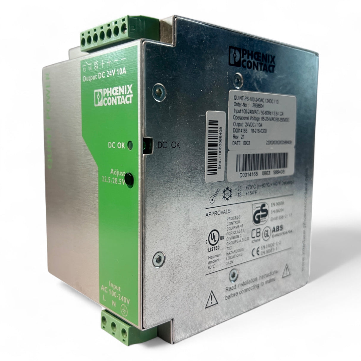 PHOENIX CONTACT QUINT-PS-100-240AC/24DC/10 Schaltnetzteil 24V 10A 240W – Art.Nr. 2938604 – Ansicht 2