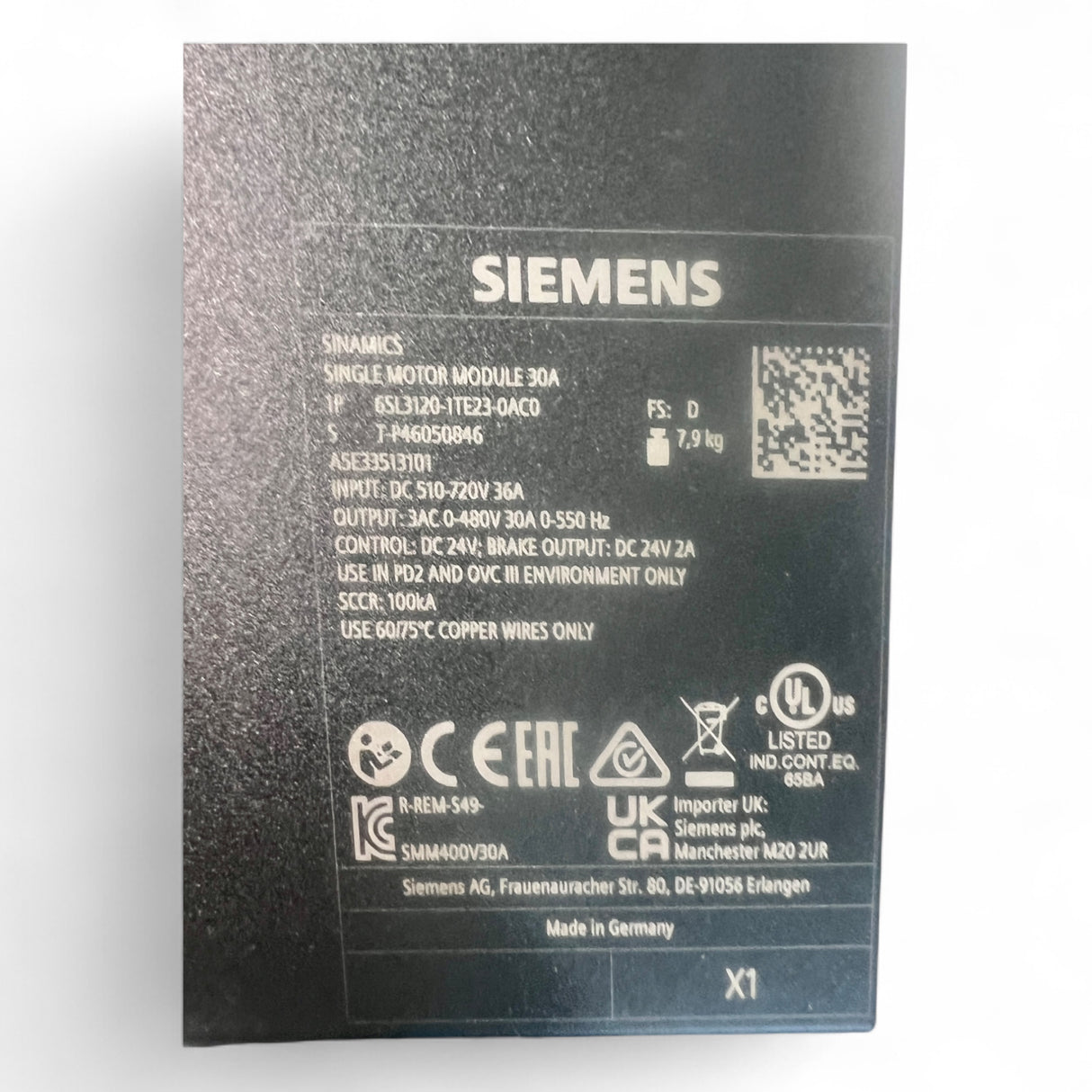 SIEMENS SINAMICS SINGLE MOTOR MODULE 30A ESL3120-ITE23-OACO HOMAG BOF BAZ – Ansicht 11