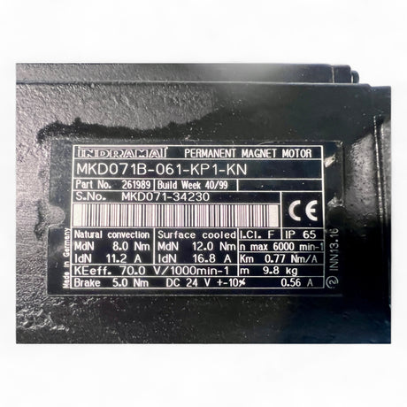 HOMAG Rexroth Indramat Servomotor MKD071B-061-KP1-KN, Homag-Nr. 4075010548 – Z-Achse (BOF 41) – mit Zahnriemenscheibe