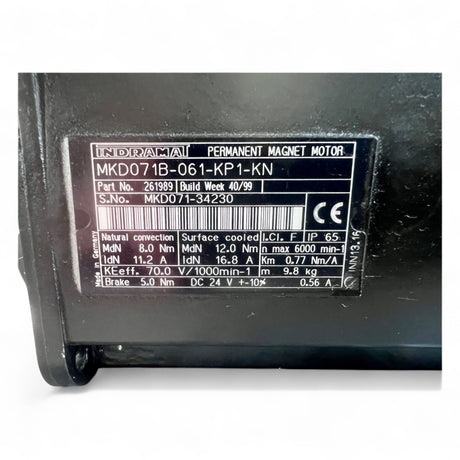 HOMAG Rexroth Indramat Servomotor MKD071B-061-KP1-KN, Homag-Nr. 4075010548 – Z-Achse (BOF 41) – mit Zahnriemenscheibe
