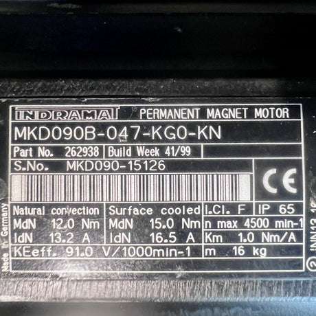 Bosch Rexroth Indramat Servomotor MKD090B047KG0KN Art.-Nr. 262938 HOMAG BOF BAZ – Ansicht 8