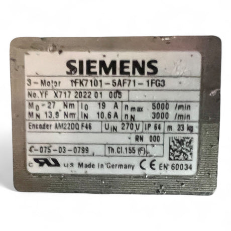 HOMAG BOF BAZ Siemens Servomotor FK7101-5AF71-1CG3 Art.-Nr. 1FK7101-5AF71-1CG3 – Ansicht 11