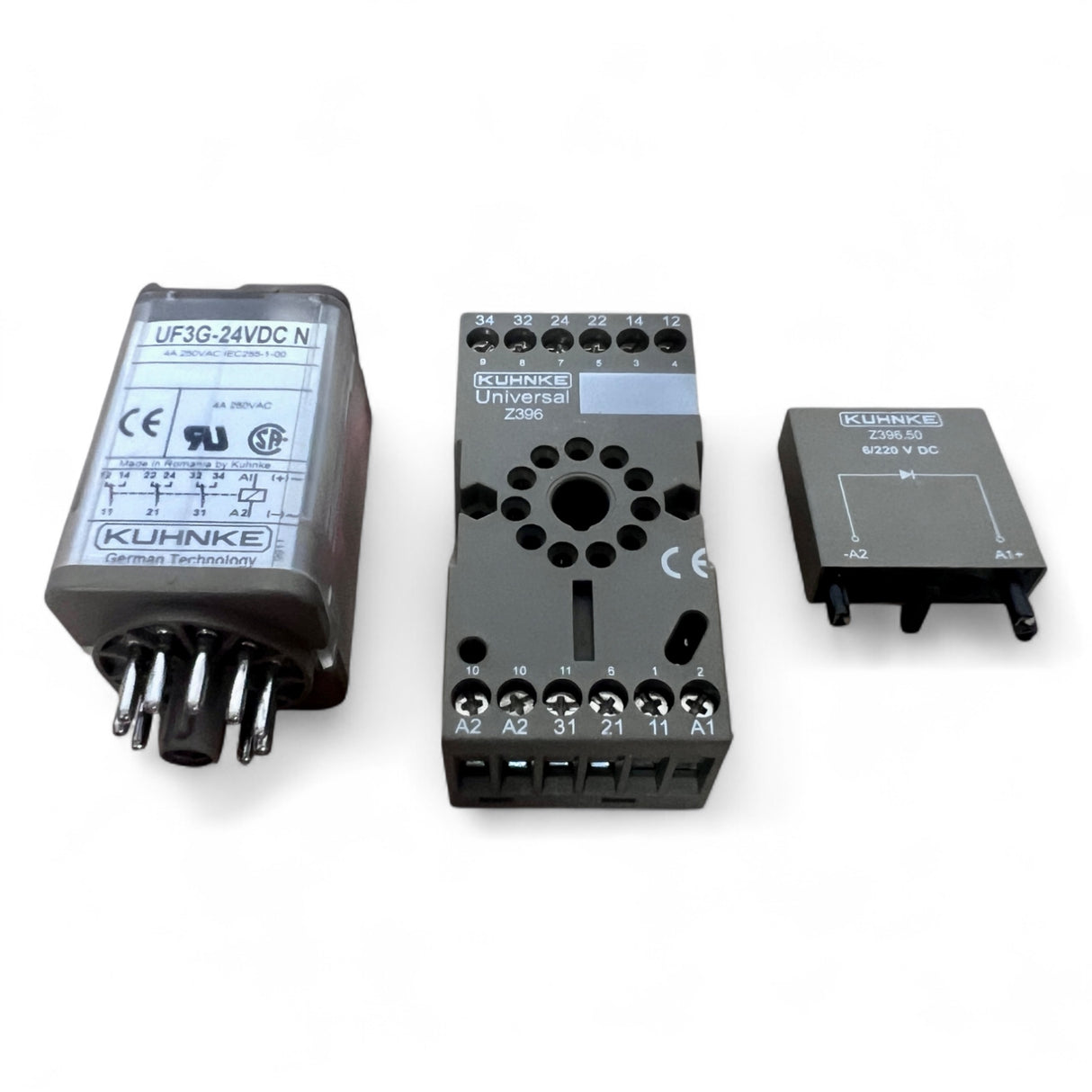 Kuhnke Relaismodul UF3G-24VDC N mit Sockel Z396 und Suppressormodul Z396.50 Art.-Nr. UF3G24VDCN-Z396-Z39650 – Ansicht 4