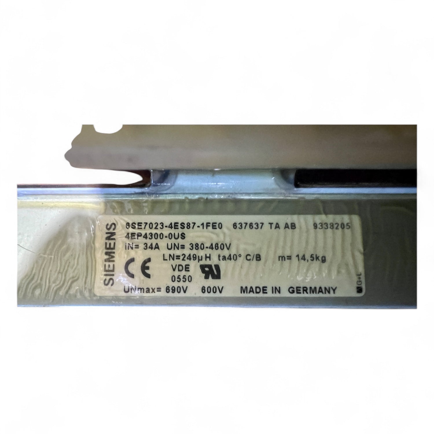 Siemens Netzdrossel 34 A 380–460 V 249 µH – Line Reactor | Drosselspule | 6SE7023-4ES87-1FE0 – Ansicht 4