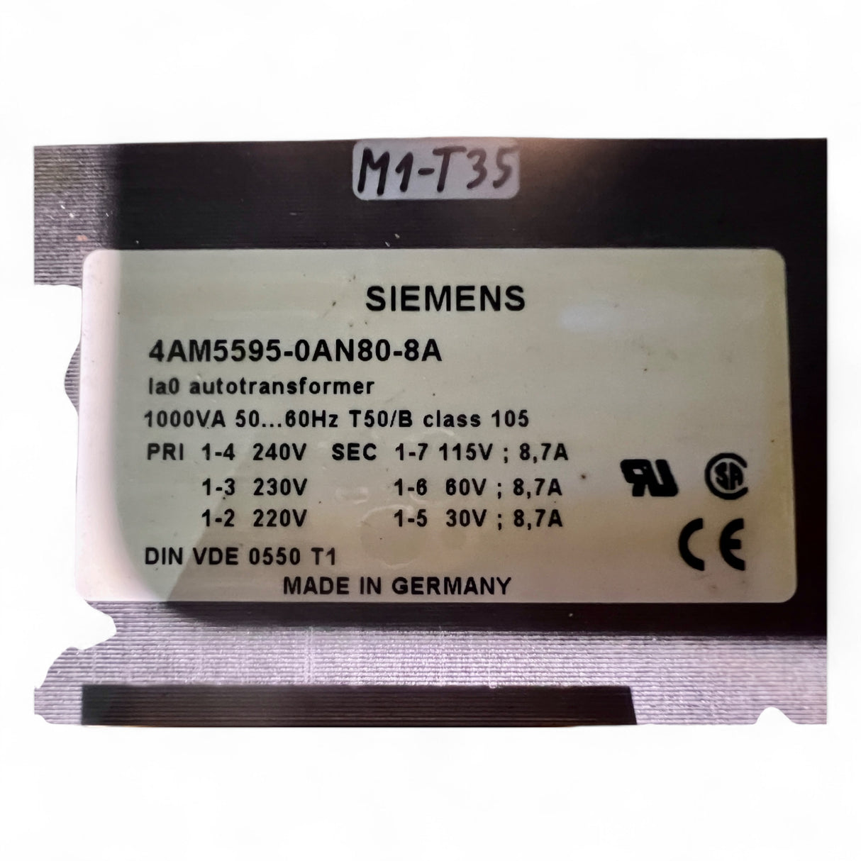 Siemens Autotransformator 1000 VA 240→115/60/30 V – 4AM5595-0AN80-8A | Step-Down | Control (aut.) – Ansicht 4