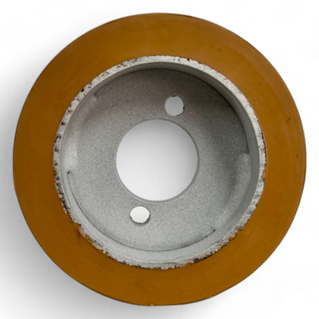 Vorschubrolle 110 x 50 mm Polyurethan (PU R / PU) mit Stahlkern – Ø35 mm Bohrung – Teilkreis 8,5 x 48 – für HolzHer