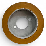 Vorschubrolle 110 x 50 mm Polyurethan (PU R / PU) mit Stahlkern – Ø35 mm Bohrung – Teilkreis 8,5 x 48 – für HolzHer
