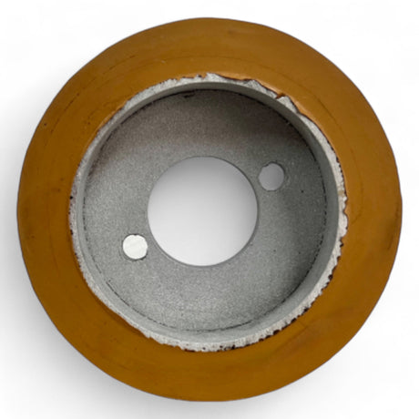Vorschubrolle 110 x 50 mm Polyurethan (PU R / PU) mit Stahlkern – Ø35 mm Bohrung – Teilkreis 8,5 x 48 – für HolzHer