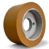 Vorschubrolle 110 x 50 mm Polyurethan (PU R / PU) mit Stahlkern – Ø35 mm Bohrung – Teilkreis 8,5 x 48 – für HolzHer