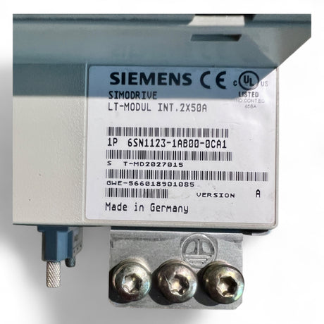 Siemens SIMODRIVE LT-Modul INT. 2×50 A 6SN1123-1AB00-0CA1 + Steuer-/Regelmodul 6SN1118-0NH00-0AA2 geeignet für IMA