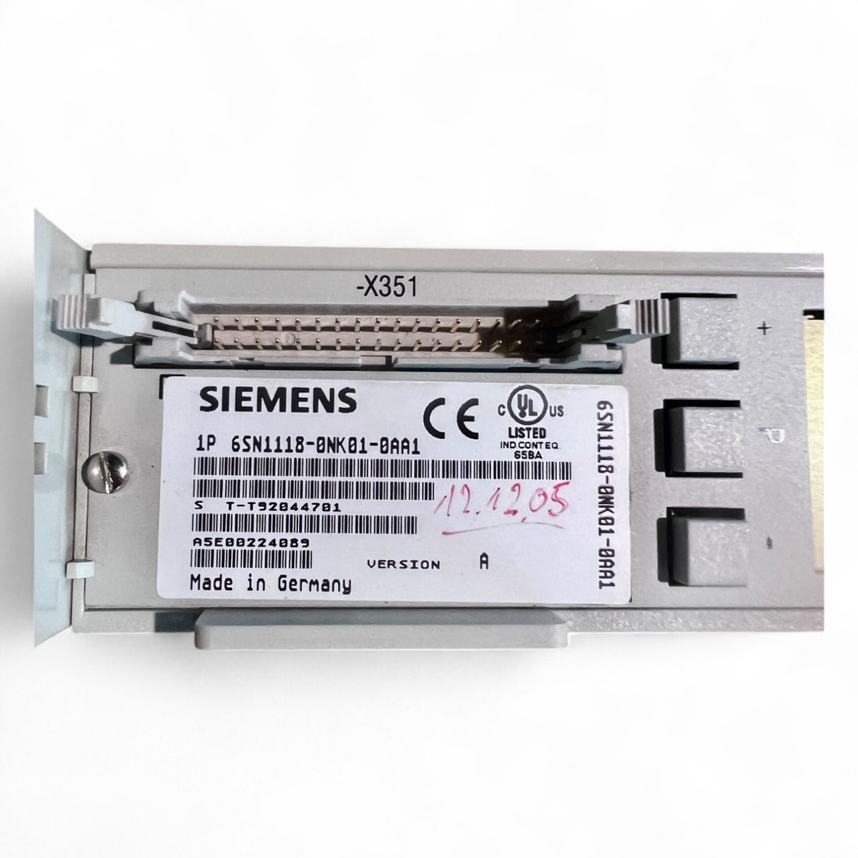 Siemens Simodrive Steuerungsmodul Art.-Nr. 6SN1118-0NK01-0AA1 + LT-Modul INT. 2x8A Art.-Nr. 6SN1123-1AB00-0AA1 z. B. IMA
