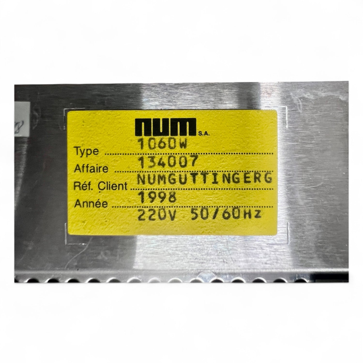 NUM 1060W CNC Steuerung – 19”-Rack (7HE) mit Backplane 48×31×32 cm, 220V 50/60Hz – Art.-Nr. 0224202080F – kompatibel mit IMA