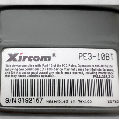 Xircom Parallel Port Ethernet Adapter PE3-10BT Art.-Nr. S/N 3192157 – geeignet für IMA 610/810 V mit NUM 1060 Steuerung