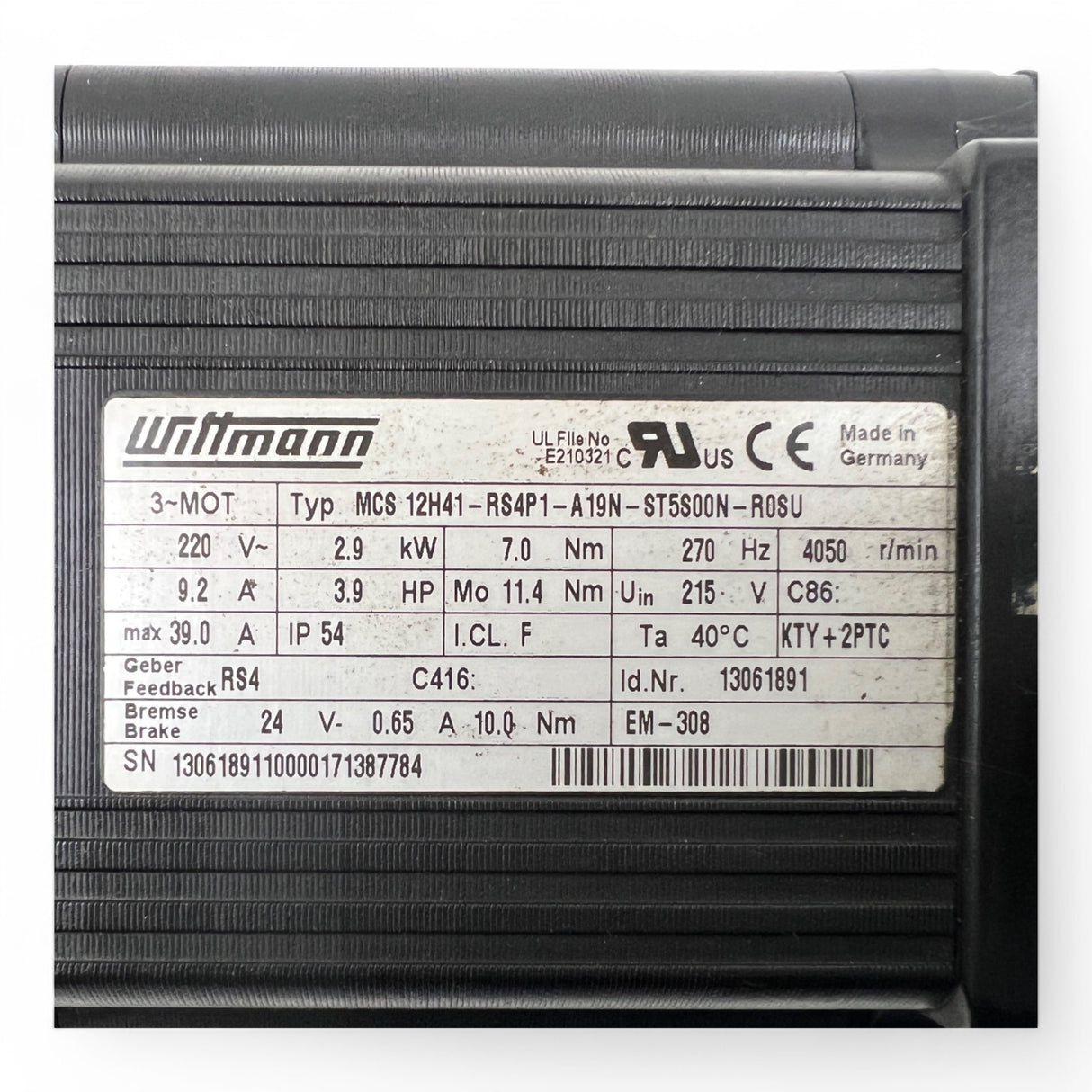 WITTMANN MCS12H41-RS4P1-A19N-ST5S00N-R0SU Servomotor – Ansicht 9