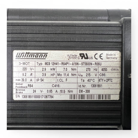 WITTMANN MCS12H41-RS4P1-A19N-ST5S00N-R0SU Servomotor – Ansicht 9