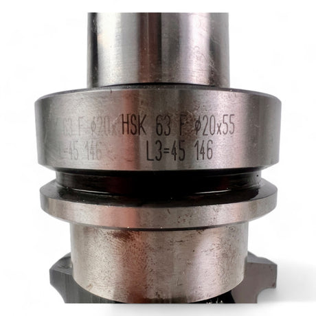 HSK 63 F Aufnahme Bohrungswerkzeug mit 2 HW Werkzeugen D=63 Z=3 HSK 63F 20x55 L3=45 146 – Ansicht 12
