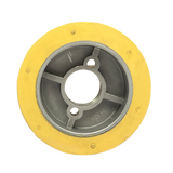 4 Stück PUR Vorschubrollen 110 x 50 mm HighGrip Polyurethan (PU R) mit Aluminiumkern – Ø35 mm Bohrung – Teilkreis 8,5 x 48,5