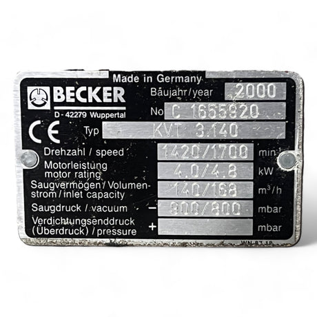 Becker KVT 3.140 Trockenlaufende Drehschieber-Vakuumpumpe – Ansicht 11