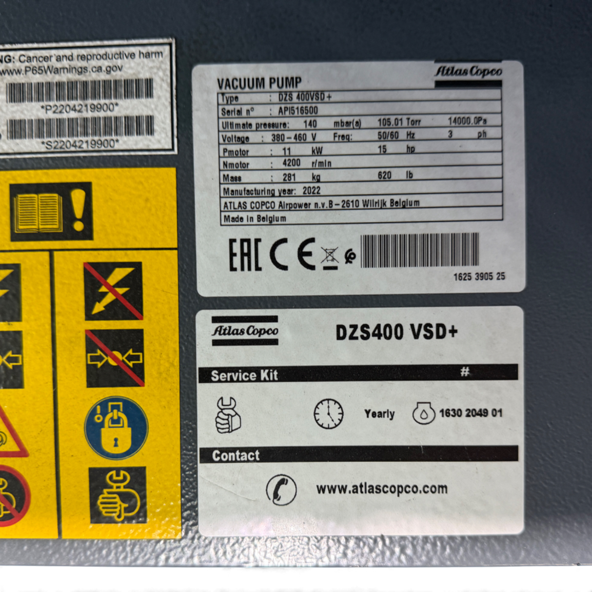 Atlas Copco Trockenlauf Vakuumpumpe DZS 400 VSD+Art Nr DZS400VSD+ – Ansicht 15