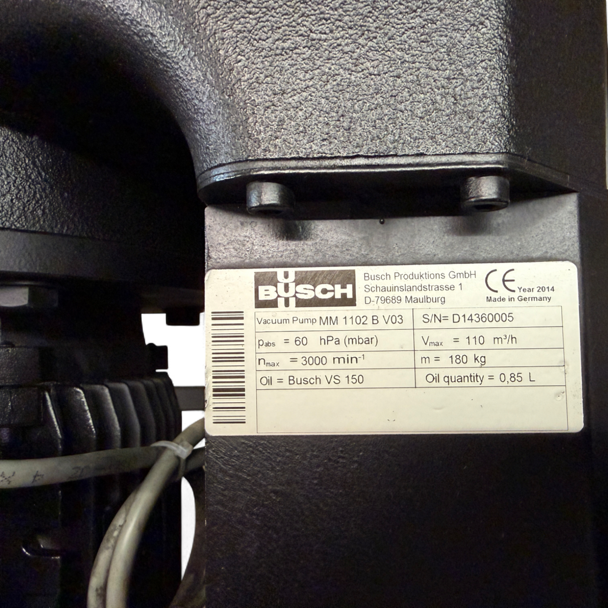 Busch Mink MM 1102 BV Vakuumpumpe Art.-Nr. MM1102BV – Ansicht 12