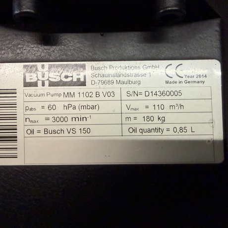 Busch Mink MM 1102 BV Vakuumpumpe Art.-Nr. MM1102BV – Ansicht 13
