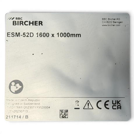 BBC BIRCHER Trittschutzmatte Trittmatte Sicherheitsschaltmatte ESM-52D 1600 x 1000 x 11 mm für HOMAG / IMA fabrikneu