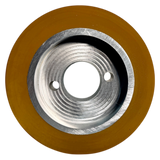 Vorschubrolle 120 x 60 mm Polyurethan (PU R / PU) mit Alukern – Ø35 mm Bohrung – Teilkreis 8,5 x 48 – für Maggi, Haffner