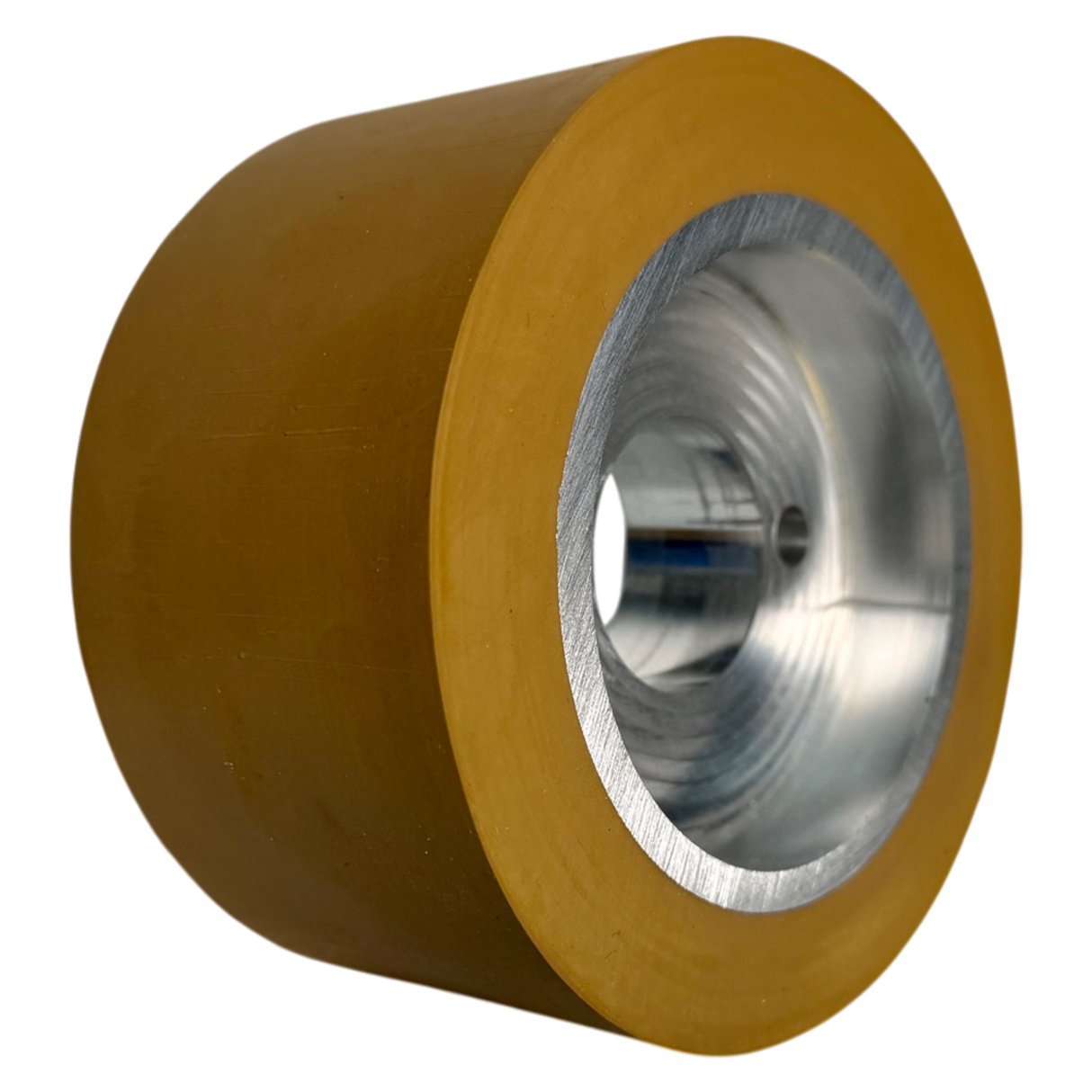 Vorschubrolle 120 x 60 mm Polyurethan (PU R / PU) mit Alukern – Ø35 mm Bohrung – Teilkreis 8,5 x 48 – für Maggi, Haffner
