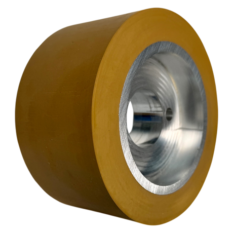 Vorschubrolle 120 x 60 mm Polyurethan (PU R / PU) mit Alukern – Ø35 mm Bohrung – Teilkreis 8,5 x 48 – für Maggi, Haffner