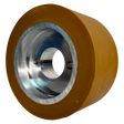 Vorschubrolle 120 x 60 mm Polyurethan (PU R / PU) mit Alukern – Ø35 mm Bohrung – Teilkreis 8,5 x 48 – für Maggi, Haffner