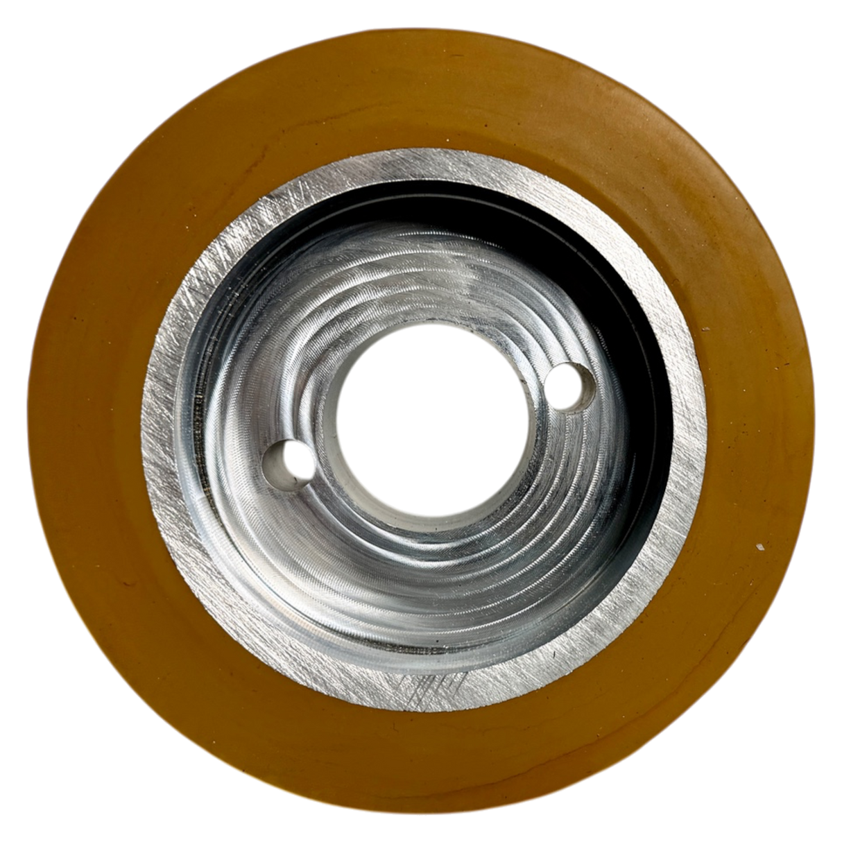 Vorschubrolle 120 x 60 mm Polyurethan (PU R / PU) mit Alukern – Ø35 mm Bohrung – Teilkreis 8,5 x 48 – für Maggi, Haffner