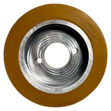 Vorschubrolle 120 x 60 mm Polyurethan (PU R / PU) mit Alukern – Ø35 mm Bohrung – Teilkreis 8,5 x 48 – für Maggi, Haffner