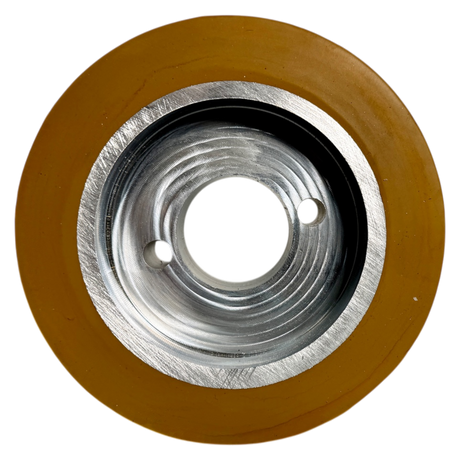 Vorschubrolle 120 x 60 mm Polyurethan (PU R / PU) mit Alukern – Ø35 mm Bohrung – Teilkreis 8,5 x 48 – für Maggi, Haffner