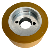 Vorschubrolle 120 x 60 mm Polyurethan (PU R / PU) mit Alukern – Ø35 mm Bohrung – Teilkreis 8,5 x 48 – für Maggi, Haffner