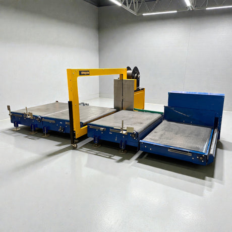 Strapex SMG 65 automatische Umreifungsanlage mit Fördertechnik und modularen Gliederbandförderanlage – Ansicht 9